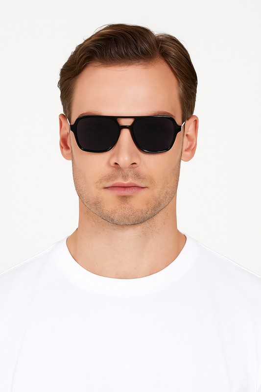 Lunettes ANGELO SYLLA – Pilot Noir Graphique