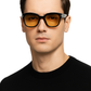 Lunettes ANGELO SYLLA – Monture Carrée Noir & Verres Ambrés