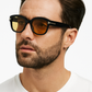 Lunettes ANGELO SYLLA – Monture Carrée Noir & Verres Ambrés