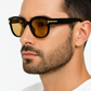 Lunettes ANGELO SYLLA – Monture Carrée Noir & Verres Ambrés