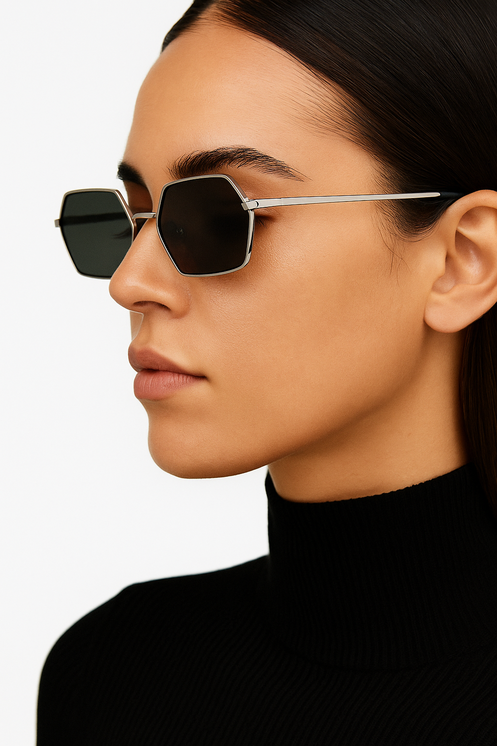 Lunettes ANGELO SYLLA – Monture Hexagonale Argentée