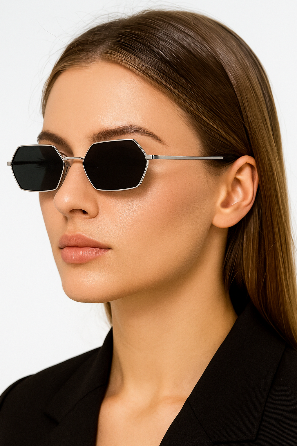 Lunettes ANGELO SYLLA – Monture Hexagonale Argentée
