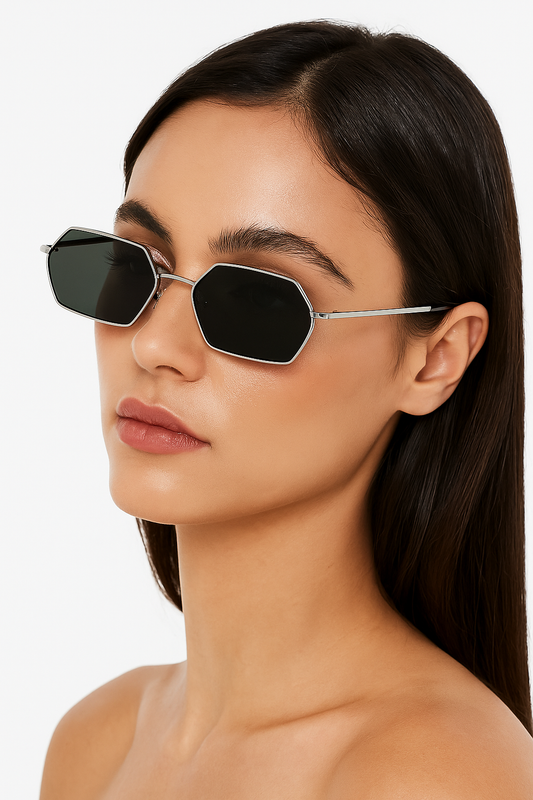 Lunettes ANGELO SYLLA – Monture Hexagonale Argentée