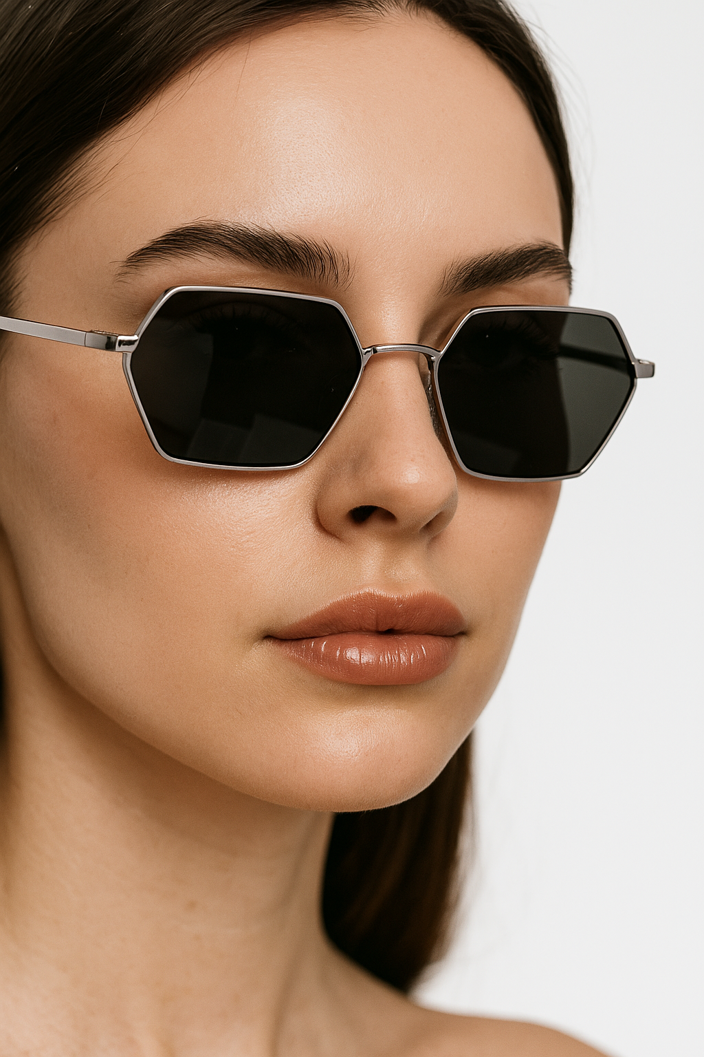 Lunettes ANGELO SYLLA – Monture Hexagonale Argentée