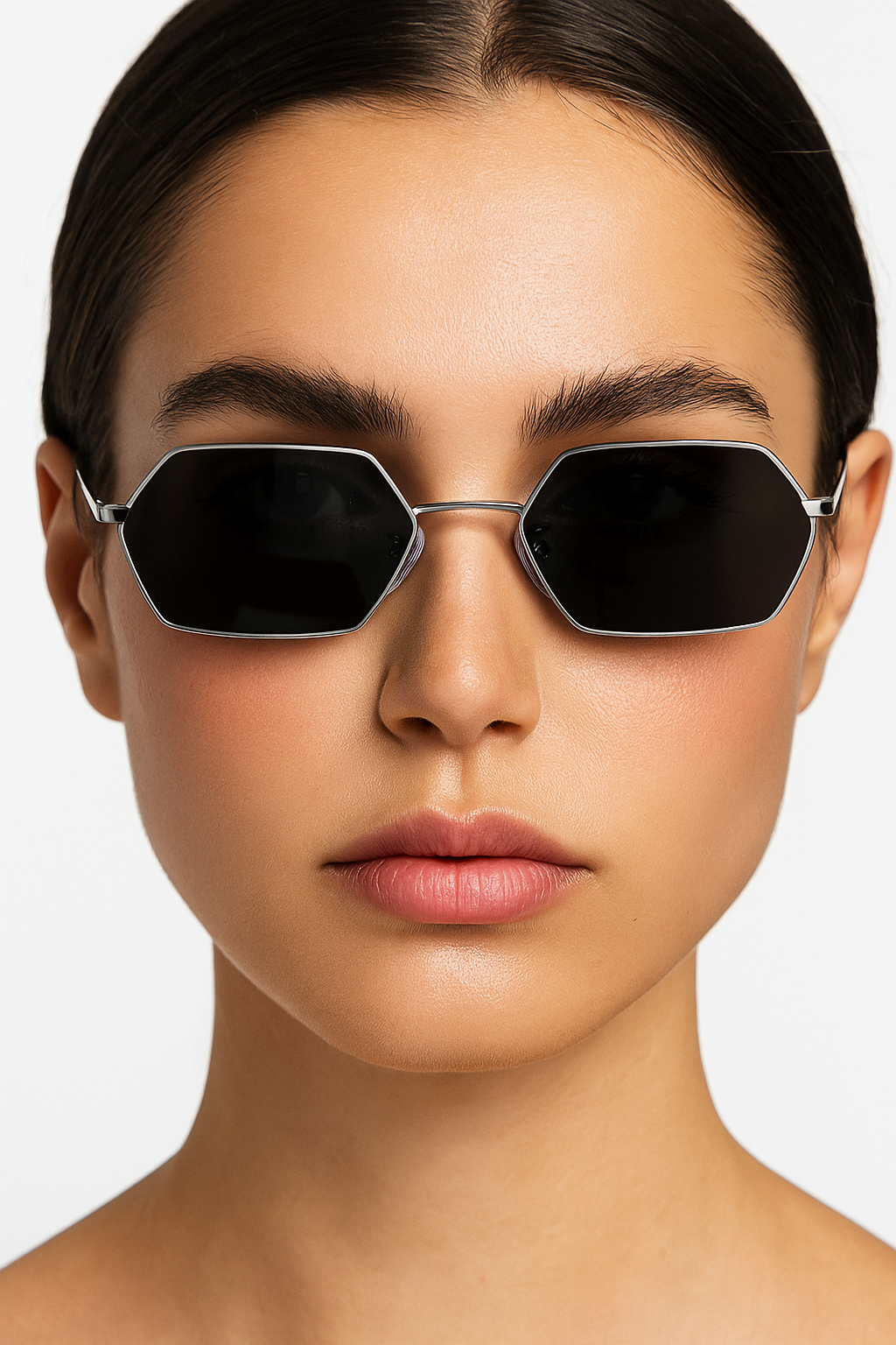 Lunettes ANGELO SYLLA – Monture Hexagonale Argentée