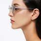 Lunettes ANGELO SYLLA – Monture Ronde Argentée Dégradé Bleu