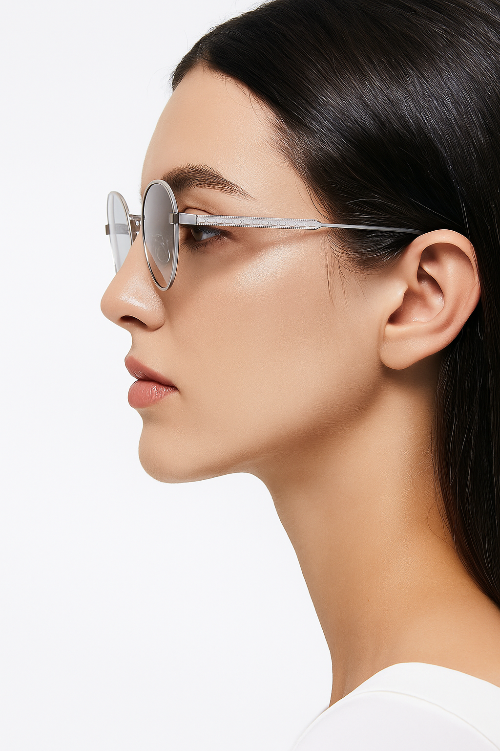 Lunettes ANGELO SYLLA – Monture Ronde Argentée Dégradé Bleu