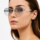 Lunettes ANGELO SYLLA – Monture Ronde Argentée Dégradé Bleu