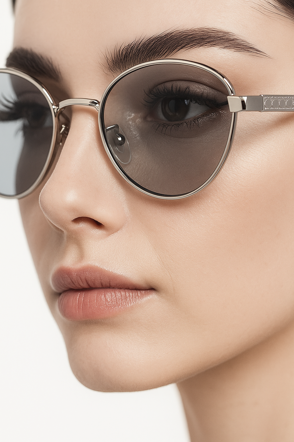 Lunettes ANGELO SYLLA – Monture Ronde Argentée Dégradé Bleu