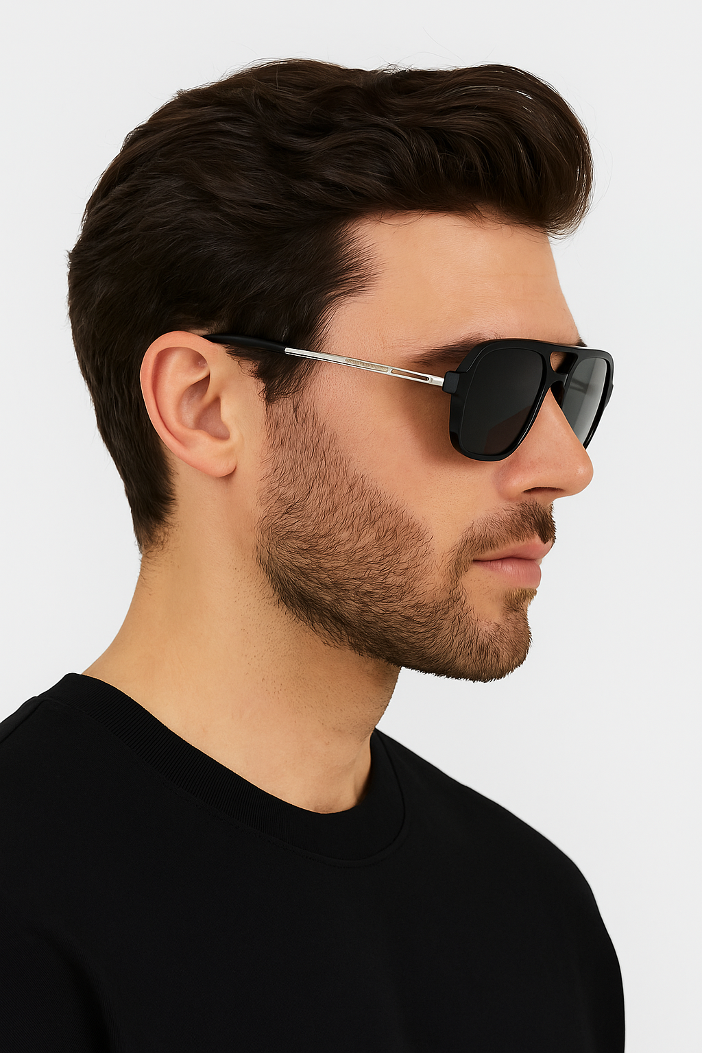 Lunettes  ANGELO SYLLA – Pilot Noir Graphique