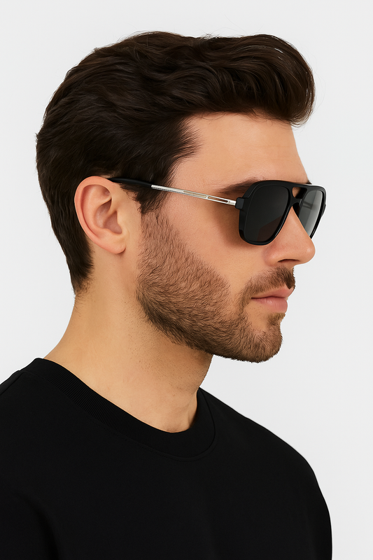Lunettes  ANGELO SYLLA – Pilot Noir Graphique